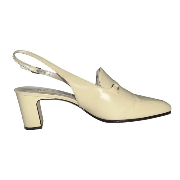 Calico Vintage (EUC) Cream Leather Slingback Sandals Size 9 - Picture 4 of 10